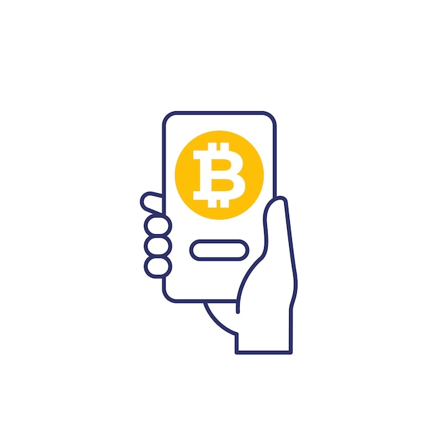 Bitcoin-portemonnee mobiele app voor crypto-pictogram
