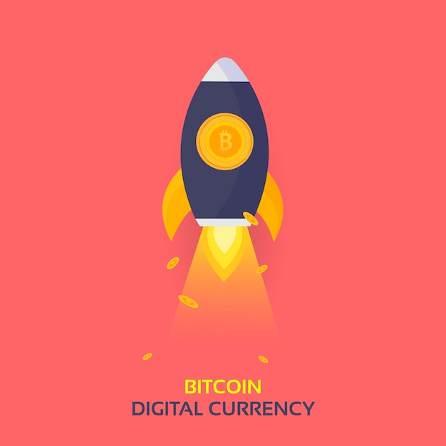 Bitcoin Rocket Ship Launching