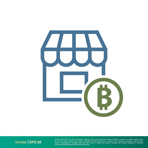 Bitcoin shop store icon vector logo template illustration design vector eps 10