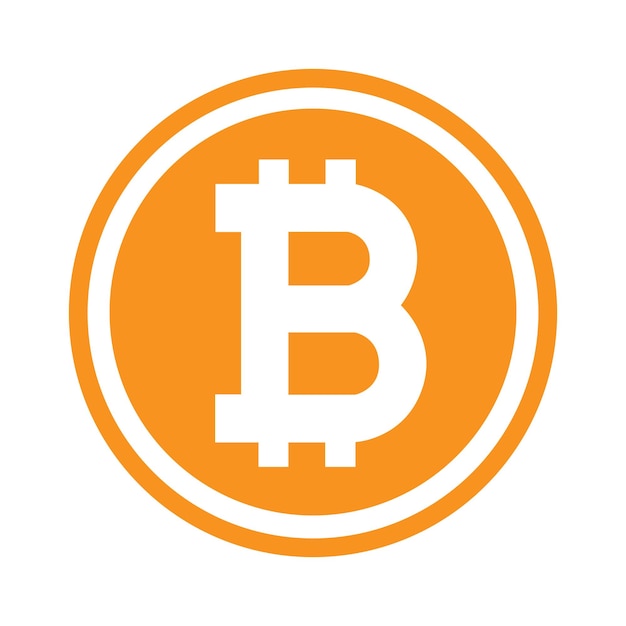 Bitcoin symbol in the circle flat design vector illustration