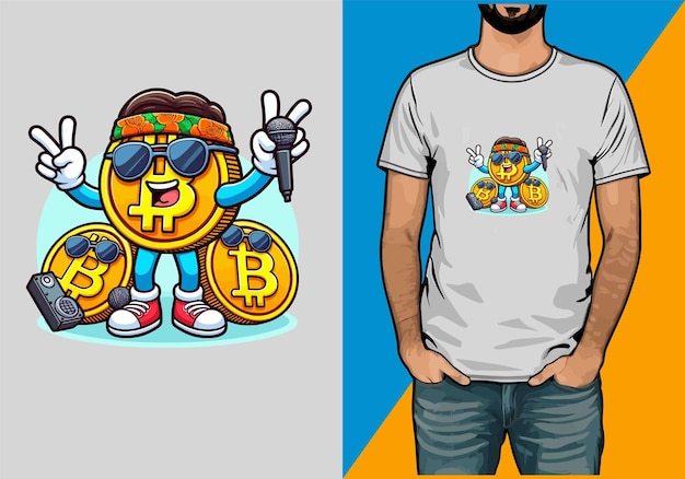 ベクトル ビットコインのtシャツ デザイン