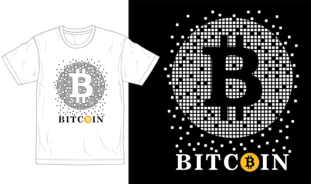 ベクトル ビットコインtシャツデザインのグラフィックタイポグラフィとロゴ