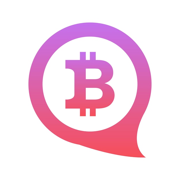 Bitcoin talk logo element ontwerpsjabloon pictogram