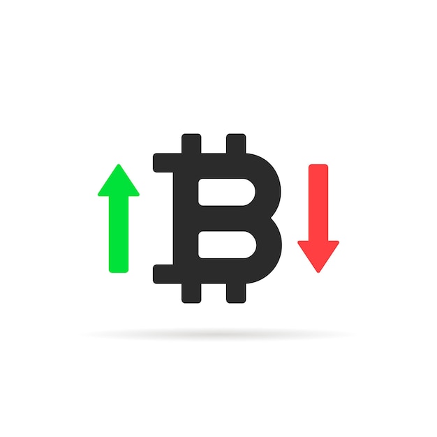 Vector bitcoin tarieven pictogram geïsoleerd op wit