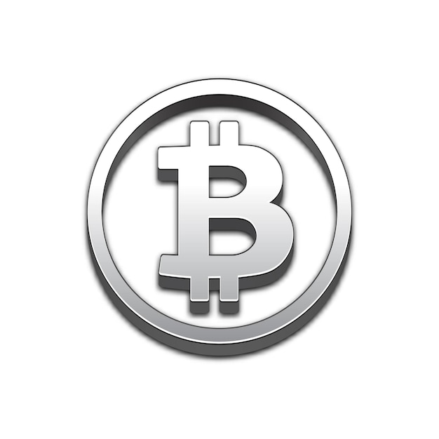 Bitcoin trendy 3D-stijl vector pictogram