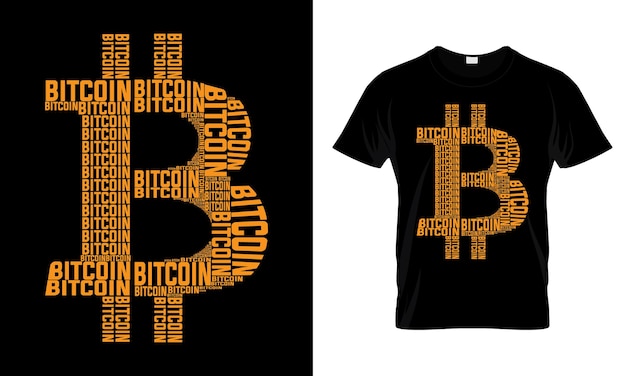 Vettore design della maglietta bitcoin design della maglietta della criptovaluta