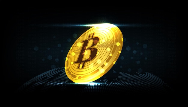 Bitcoin-valuta Crypto-munt met groeigrafiek Internationaal beurs vectorontwerp