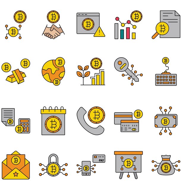孤立した背景のビットコインベクトルアイコン