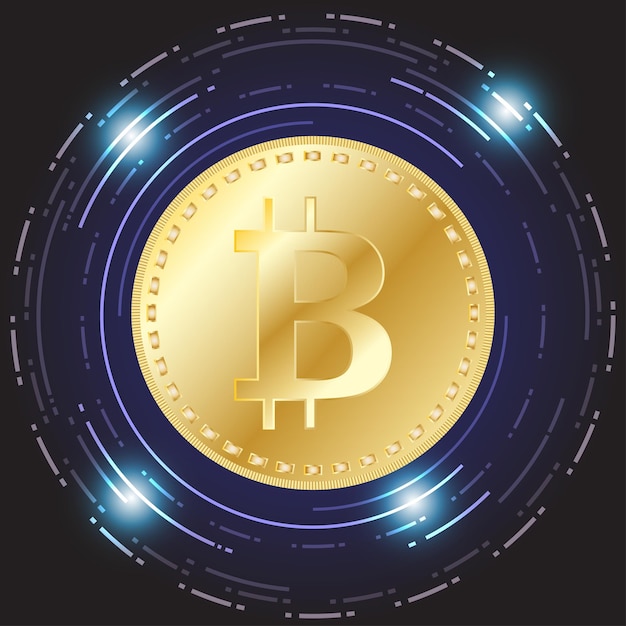 Bitcoin vector illustration electronics finance money symbol golden bitcoin digital currency