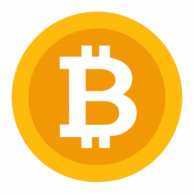 Bitcoin vector kunst op witte achtergrond