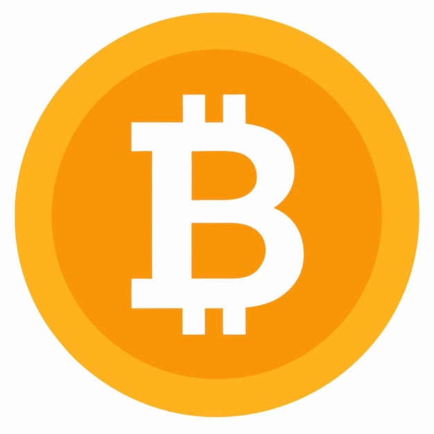 Bitcoin vector kunst op witte achtergrond