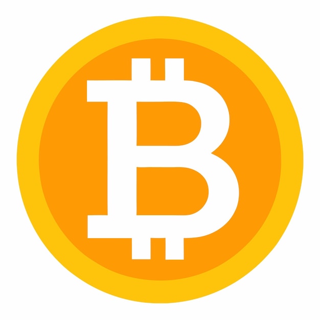 Bitcoin vector kunst op witte achtergrond