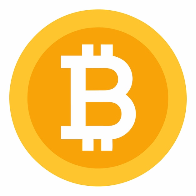 Bitcoin vector kunst op witte achtergrond