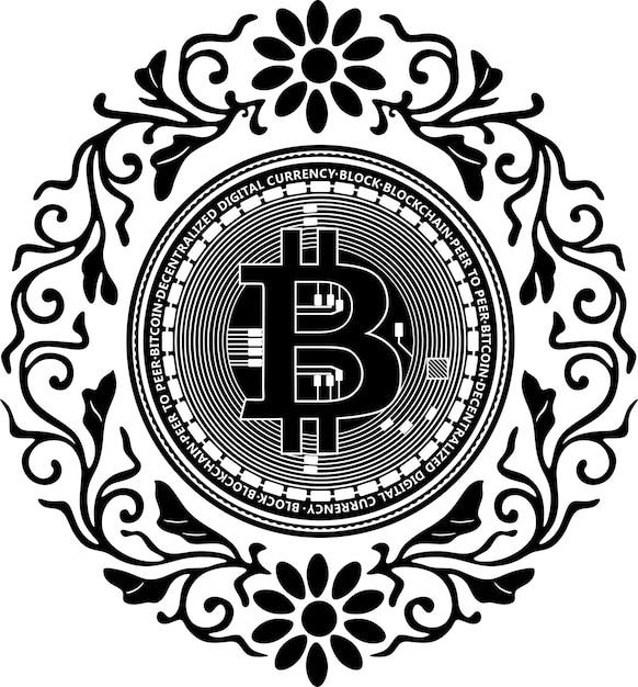 bitcoin vector ontwerp handgemaakte silhouet