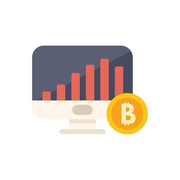 Bitcoin-waarde stijgt met een bullmarkt op het computerscherm