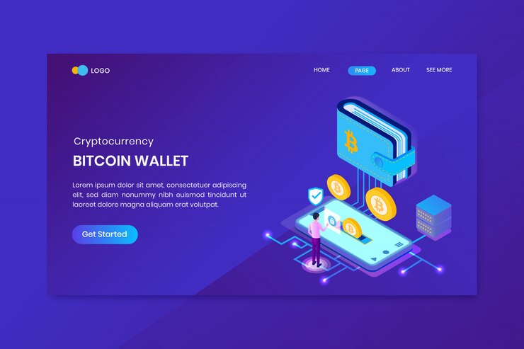 Bitcoin Wallet Cryptocurrency Landing Page Template