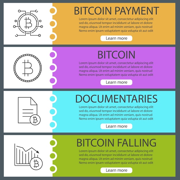 Bitcoin web banner templates set