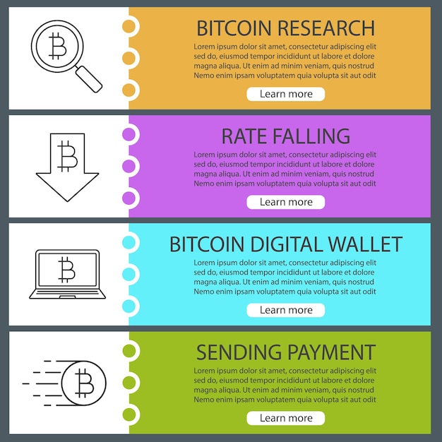 Bitcoin web banner templates set