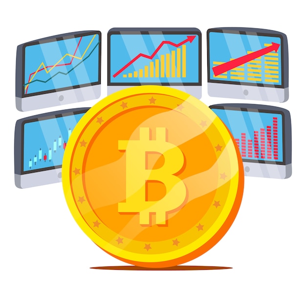 Bitcoin con diagramma grafico