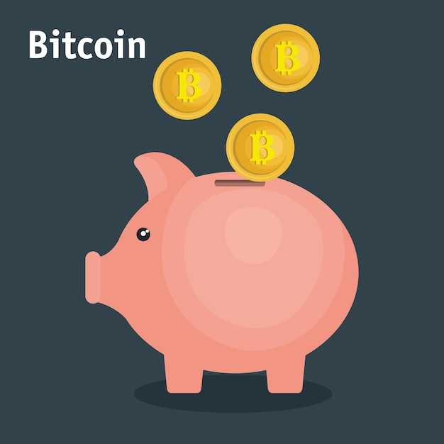 bitcoins die vlakke pictogrammen uitwisselen