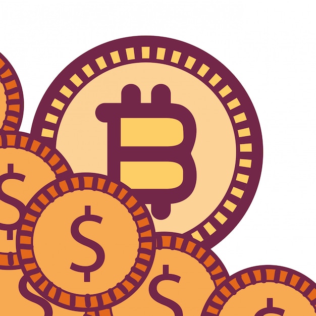 Vector bitcoins en munten pictogram