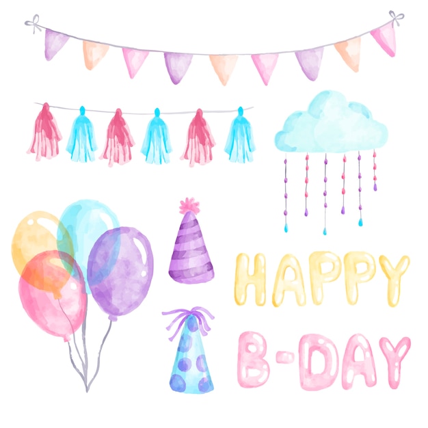 Vector bithday decoration theme