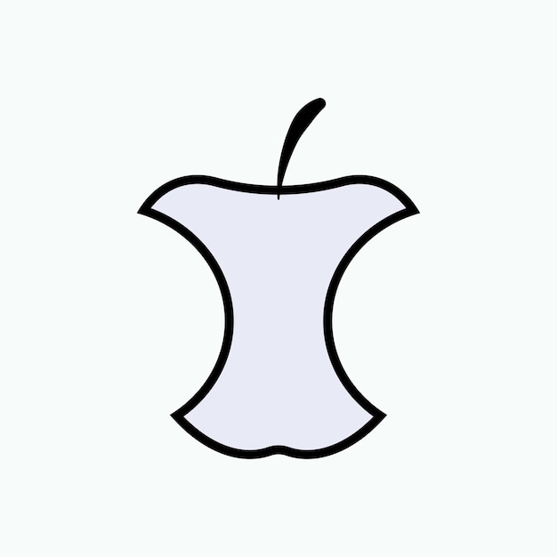 Vector bitten apple icon garbage rubbish symbol