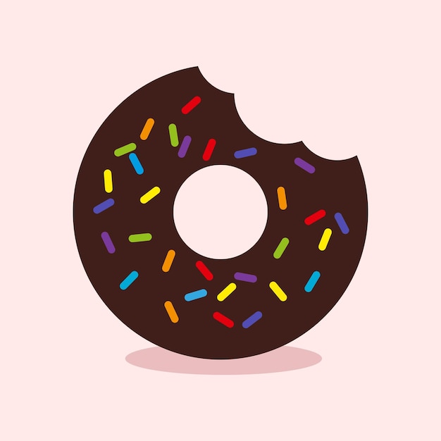 Vector bitten donut