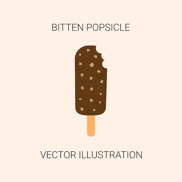 Bitten popsicle vector illustration Design element with summer theme