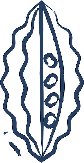 Vettore illustrazione vettoriale disegnata a mano di una fetta di zucca amara