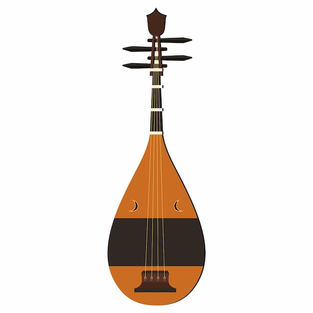 Biwa Japanese Oriental Music Instrument Icon Vector Illustration