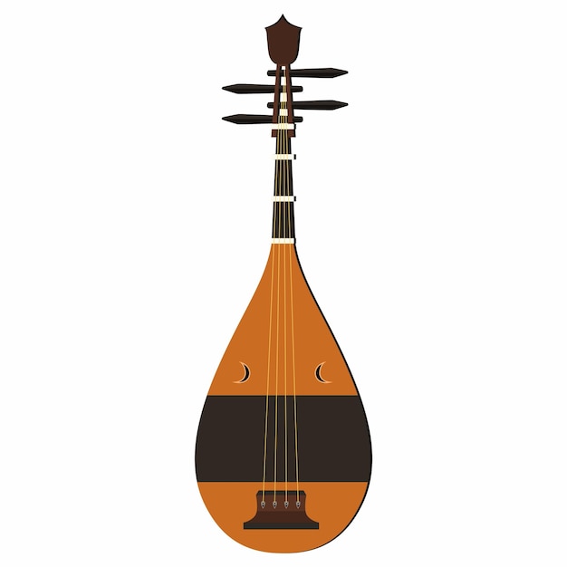 Biwa Japanse Oosterse Muziekinstrument Icon Vector Illustratie.