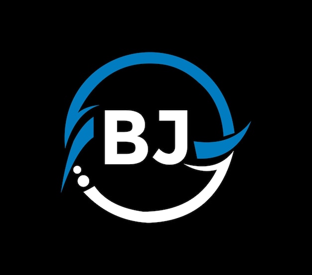 円形の bj 文字ロゴ デザイン bj 円と立方体形のロゴ デザイン bj モノグラム ビジネス