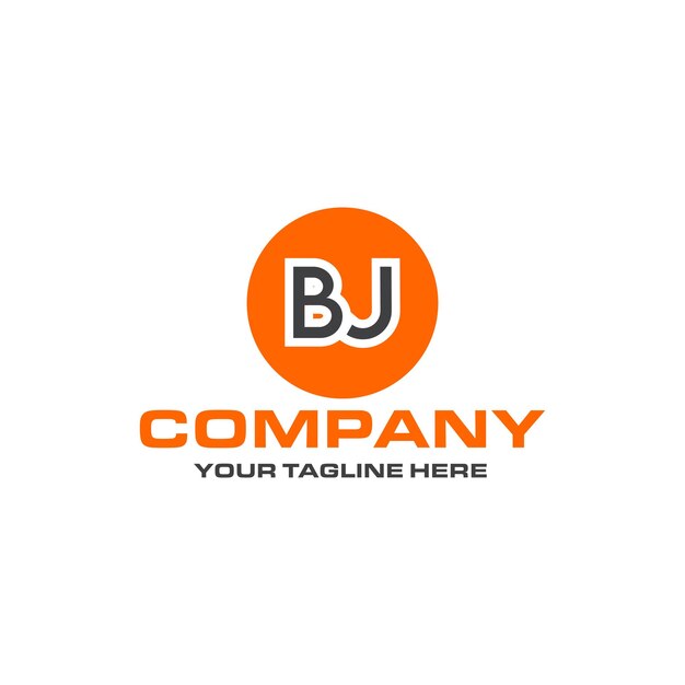 Vector bj letter rounded shape logo design