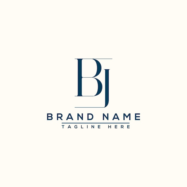 Bj logo design template vector graphic branding element