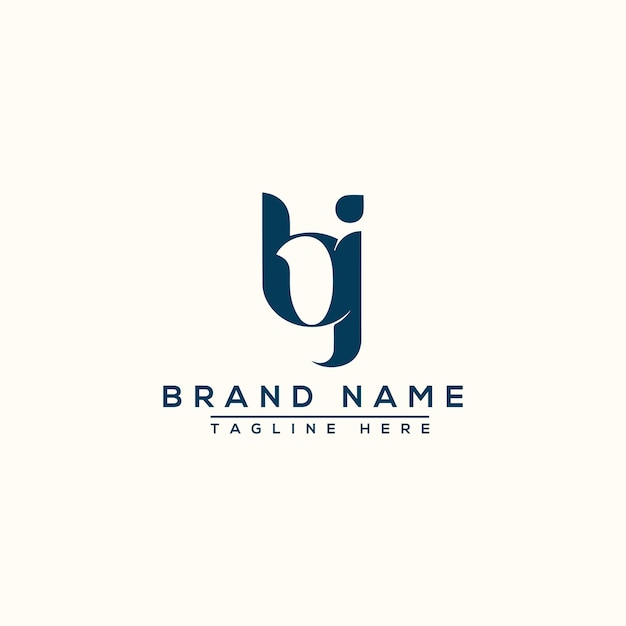 Bj logo design template elemento di branding grafico vettoriale