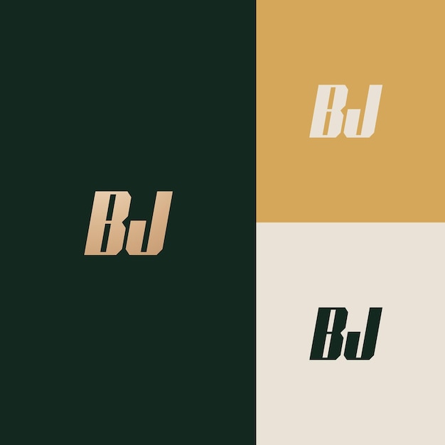 BJ logo design vector image