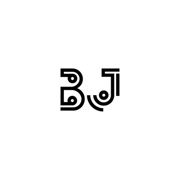 Vector bj monogram logo design letter tekst naam symbool monochroom logo alfabet karakter eenvoudig logo