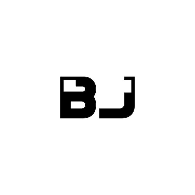 BJモノグラムロゴデザイン文字テキスト名シンボルモノクロロゴタイプアルファベット文字シンプルロゴ