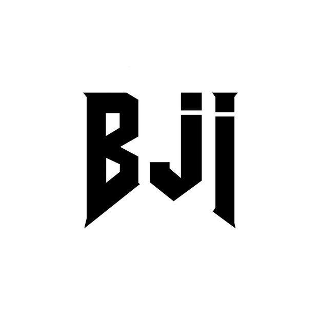 ブラック・アンド・ホワイト・カラー・コンビネーション BJI ロゴデザイン BJI ベクトル BJI アイコン BJI アルファベット BJI タイポグラフィー