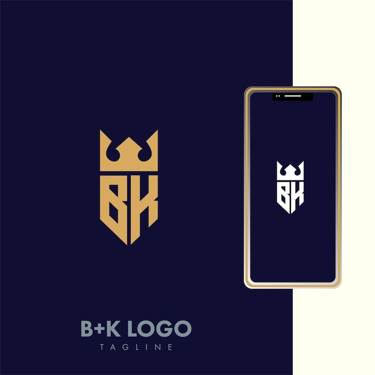 वेक्टर bk crown monogram logo design