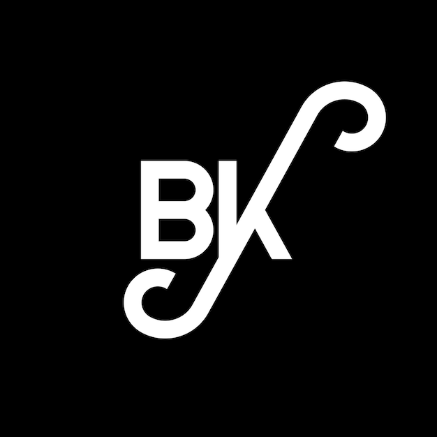 Vector bk letter logo design on black background bk creative initials letter logo concept bk letter design bk white letter design on black background b k b k logo