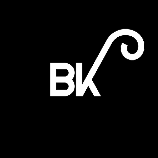 Vector bk letter logo design on black background bk creative initials letter logo concept bk letter design bk white letter design on black background b k b k logo