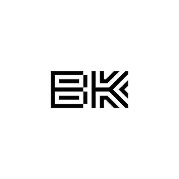 Vector bk monogram logo design letter tekst naam symbool monochroom logo alfabet karakter eenvoudig logo