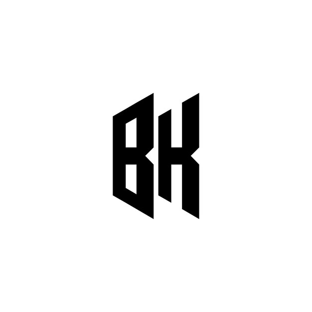 Bk monogram logo design letter tekst naam symbool monochroom logo alfabet karakter eenvoudig logo