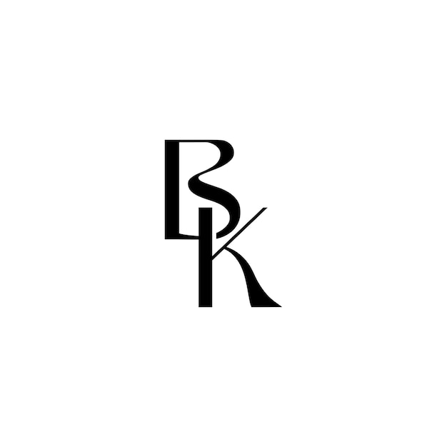 ベクトル bk モノグラムロゴ デザイン文字 テキスト名 シンボル モノクロロゴタイプ アルファベット文字 シンプルロゴ