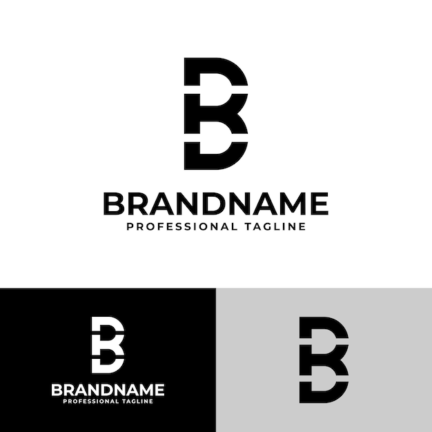 BK- of KB-monogram Logo geschikt voor zaken met de initialen BK of KB