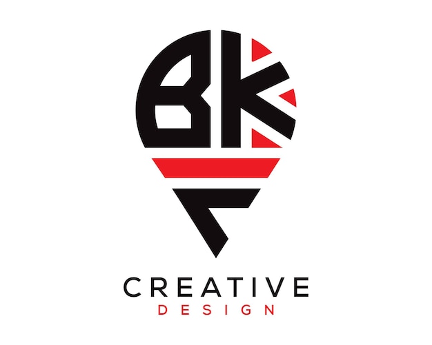 BKF letter location shape logo design