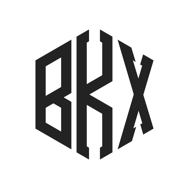 BKX Logo Design Initial Letter BKX Monogram Logo using Hexagon shape