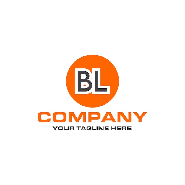 BL letter rounded shape logo design